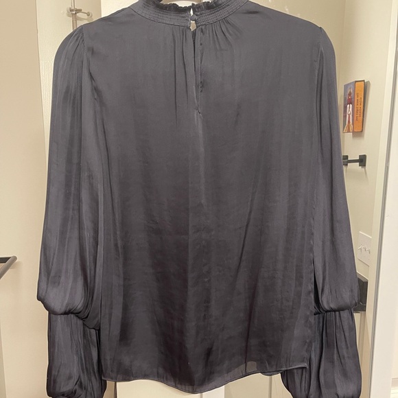 Current Air Navy Silk Blouse - Size Small - Picture 2 of 2